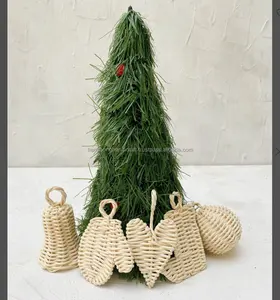 手工编织藤球圣诞挂饰，圣诞树藤饰 | 新家居装饰品