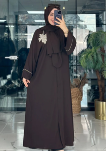 Kaftan marocain Abaya 2026 Dernières collections de l'Aïd avec de magnifiques broderies dorées, design idéal pour les tenues de soirée spéciales - Product Image 3