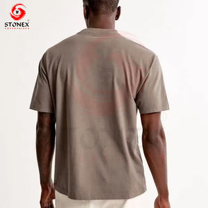 Boxy เสื้อยืดผ้าฝ้าย100% ขนาดใหญ่สำหรับผู้ชายเสื้อยืดโอเวอร์ไซส์แบบกำหนดเอง - Product Image 2