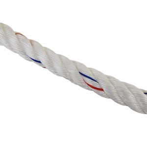 Corde de pêche blanche haute résistance la plus vendue 24MM 220M Rayures rouges et bleues Torsion Z S 4 brins Matériau PP Bobine enroulée - Product Image 4