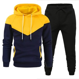 Survêtement homme Jogging décontracté Ensemble extérieur Sweats à capuche + pantalon de survêtement noir 2 pièces Mode Couleurs chaudes et contrastées Sportswear - Product Image 1