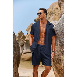 Conjunto de camisa para hombre, ropa deportiva de playa caliente a la moda, novedad de 2024, camisetas informales con cuello redondo, Street hip-hop, divertida manga corta de verano - Product Image 6