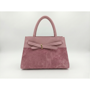 Borsa a mano strutturata in vera pelle scamosciata Art. 26007-Borse Made in Italy - Product Image 6