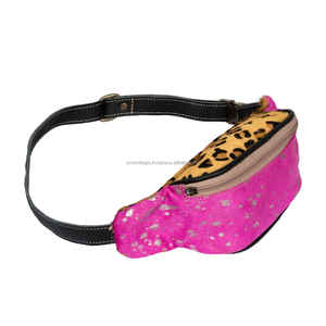 Meilleure vente de fourrure de vache avec imprimé léopard sacs banane sac latéral sacs à main faits à la main pour sac en cuir de mode occidentale pour wo - Product Image 3