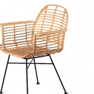 Chaise d'extérieur moderne en rotin et corde tressée pour jardin et patio – Collection en promotion - Product Image 1