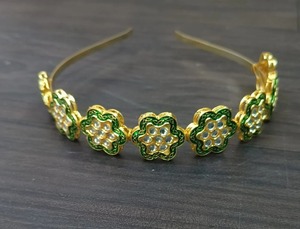 Bandeau Floral Bijoux De Cheveux Kundan Travail Bandeau pour Femmes Maang Tikka Mathapatti Ornement De Cheveux Pour Les Filles - Product Image 3