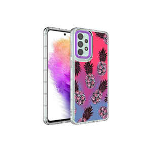 Coque arrière en silicone rigide Premium pour Samsung Galaxy A73 avec protection de l'appareil photo, motif coloré, étui translucide pour téléphone - Product Image 1