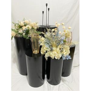 Vase à fleur de piédestal en métal noir mat de taille personnalisée de vente chaude pour des événements de mariage et un but décoratif de table de partie - Product Image 1