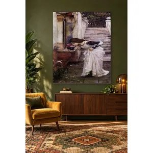 Fida Waterhouse Jeune fille sentant les fleurs au sanctuaire, impression sur toile - Product Image 4