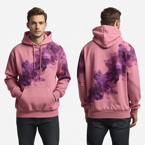 Custom Heavyweight Fashion Hoodie Premium Artistic Print Cotton Pullover Private Label Manufacturer - Product Image 3