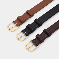 Ceintures en cuir matelassé en peau de vache multicolores décontractées avec boucles en alliage noir, marron, beige