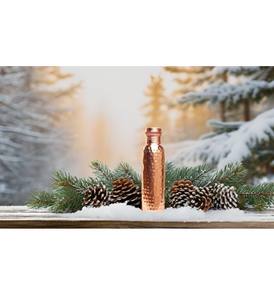 Bouteilles d'eau en cuivre martelé pur cuivre BottleTravel Essential Ayurveda Healing - Product Image 2