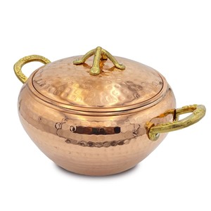 Cacerola Trabzon de Cobre Hecha a Mano de 1 mm con Asa Metálica de Lujo Vintage, Juego Duradero para Calentar Alimentos y Olla Caliente en 4 Tamaños - Product Image 2