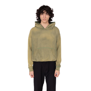 Sweat-shirt à capuche en molleton épais 100 % coton, délavé style vintage, effet soleil, fabrication OEM - Product Image 1