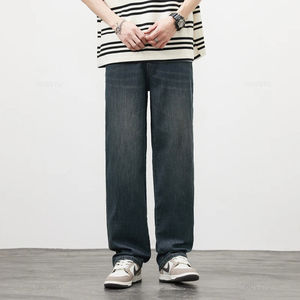 ODM OEM Desgin Pantalones vaqueros transpirables para hombre Venta caliente Último diseño Jeans de mezclilla Pantalones de mezclilla rectos transpirables desgastados para hombre - Product Image 3