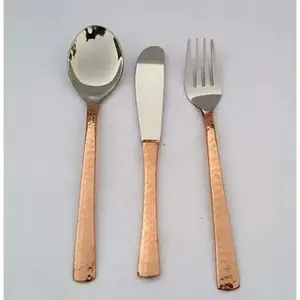 Juego de cubiertos de acero inoxidable de 5 con acabado de espejo y mango de diseñador perfecto para comedor de hotel en casa y mesa hecho a mano - Product Image 4