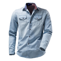Avec poches sur le devant, nouveau Jean, vente en gros, slim fit, vêtements pour hommes, chemise décontractée personnalisée, chemises blanches de différentes couleurs
