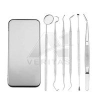 Juego de Instrumentos Dentales de Acero de la Mejor Calidad, 6 Piezas, VERITAS A-1, Instrumentos Quirúrgicos para el Cuidado Bucal, Incluye Sonda y Raspador