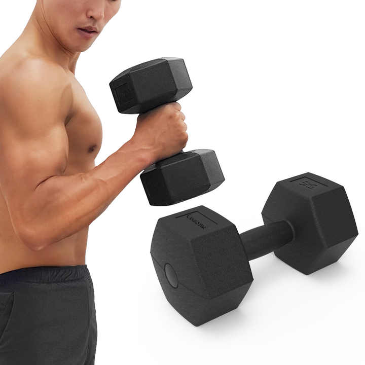 EGOGYM Black Hex Dumbbells