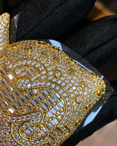 Testeur de diamant Moissanite VVS - Certifié GIA - Pendentif Hip Hop glacé en argent sterling 925 et plaqué or rose - Bijoux tendance - Product Image 3