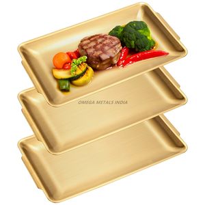 Plateau de service au design rond en or élégant de vente chaude avec finition polie pour un divertissement élégant à la maison - Product Image 6