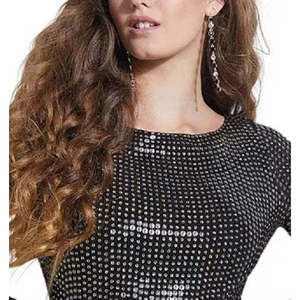 Abito da ballo Guess Beatriz da donna, senza schienale, con paillettes, nero, taglia XL, per serate di gala, con spacco alto e vita naturale - Product Image 2