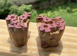 Hand-Carved Floral <b>Wood</b> <b>Block</b> Print Stamps | Floral Motif Designs | Textile <b>Block</b> Printing Tools - Product Image 4
