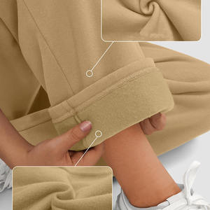 Pantalon de survêtement évasé épais pour femme avec un design unique Ceinture à cordon de serrage de haute qualité Couleur unie Taille moyenne pour l'hiver - Product Image 6