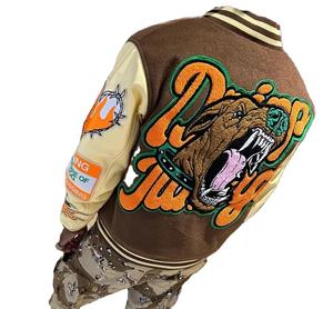 Vestes letterman en patchs en chenille de haute qualité à la mode personnalisée vente en gros de logos en chenille vestes pour hommes universitaires vestes pour femmes - Product Image 3