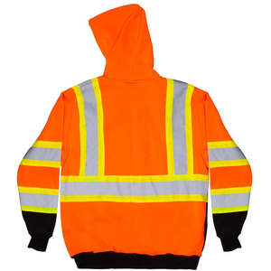100% poliéster polar hombres abrigo ropa uniforme alta visibilidad reflectante invierno trabajo sudaderas con capucha chaqueta de seguridad reflectante - Product Image 2