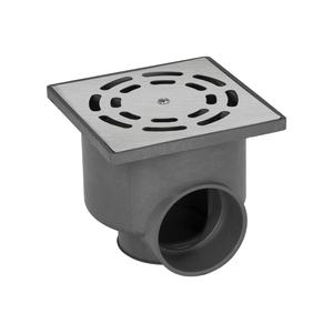 Sifone di scarico in acciaio inox V-H 104x104 / 50mm - Product Image 1
