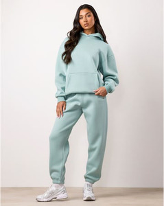 Calidad Premium al por mayor cielo azul hombro caído mujeres 365 ajuste relajado Sudadera con capucha antiarrugas y transpirable sudaderas con capucha en blanco para mujeres - Product Image 3