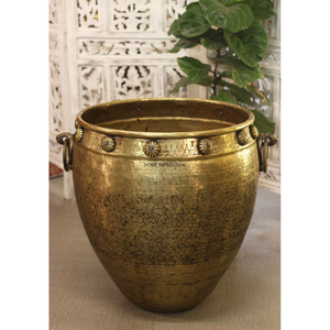 Vintage Metal Iron Flower Planters With Handle Unique Shape For Farmhouse Garden <b>Nursery</b> <b>Decor</b> Purpose Planter Export Supplies - Product Image 2