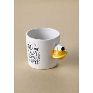 Taza de cerámica con mango espacial de 450 mL Taza de diseño único para café y té - Product Image 3