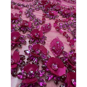 กระเป๋าผ้าลูกไม้โปร่งแสงปักลายดอกฟิวเซียคริสตัล  น้ำหนักเบา ผลิตจากโพลีเอสเตอร์ 100% ระบายอากาศได้ดี  มีสินค้าพร้อมส่ง - Product Image 3