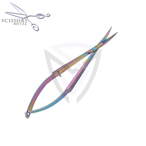 Ciseaux à ressort professionnels en acier inoxydable les plus vendus lame incurvée de beauté de marque privée en gros - Product Image 1