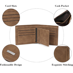 Portefeuille pour homme en cuir PU vintage marron, design ouvert court, grande capacité, porte-cartes multiples pour adultes, usage quotidien, hommes Bense - Product Image 4
