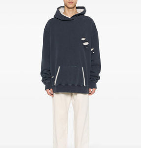 Sudaderas con capucha de peso pesado de tela de algodón de alta calidad personalizadas Sudadera con capucha de lavado ácido sudadera Vintage de rizo francés - Product Image 1