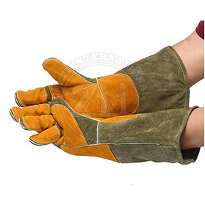 Guantes de Soldadura de Cuero Resistentes al Desgaste con Forro Polar, Protección de Palma, Protección Contra Salpicaduras de Metal Fundido para Soldadura TIG/MIG - Product Image 3