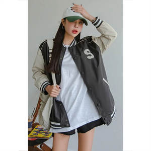 2026 Custom Letterman Varsity Wool <b>Jacket</b> for Women Plus Size Long Baseball <b>Jacket</b> with Embroidered Letters - Product Image 1