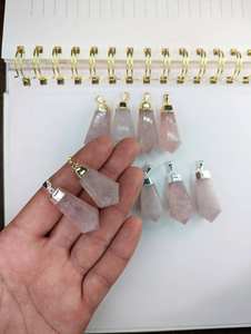Élégant collier pendentif en argent 925 Quartz rose pierre précieuse naturelle pour la guérison mode pour les fêtes prix de gros certificat IGI - Product Image 3