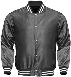 Venta al por mayor personalizado de los hombres chaquetas de bombardero de estilo de la calle de seda negro satén poliéster invierno impermeable chaqueta fina - Product Image 5