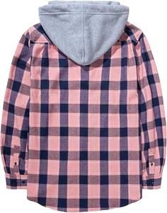 Nouvelle arrivée 2026, chemise à carreaux en flanelle à manches longues et à capuche pour homme, vente en gros, pour toutes les saisons, chemises à capuche pour homme, chemise homme ODM/ODM de BD - Product Image 3