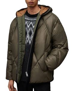 Veste matelassée réversible décontractée pour hommes, manteau à capuche coupe-vent et respirante à séchage rapide avec toile imperméable, vente en gros - Product Image 6