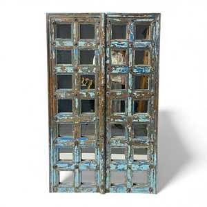 Miroir mural décoratif moderne en bois et aluminium, style ancien, pour chambre et salon, motif ovale, décoration élégante pour la maison - Product Image 1