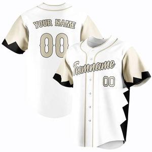 Camiseta de Béisbol con Logotipo Bordado Personalizado de Alta Calidad para Hombre, Transpirable, Diseño de Franjas Sublimadas OEM, Camiseta de Béisbol Estampada - Product Image 3