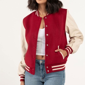 Nouveau bouton Up Look élégant femmes université veste Logo personnalisé imprimé budget amical femmes Baseball bouton unique fermeture - Product Image 1
