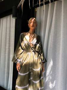 Haute sur demande vente chaude plage maillot de bain couvrir robe rayonne Tie Dye Kimono pour livraison dans le monde entier dernière robe à manches longues - Product Image 4