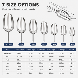 Pala per <span class=keywords><strong>Ghiaccio</strong></span> in Acciaio Inox, Paletta Multiuso per Farina e Caramelle, per Cucina, Bar, Feste, Matrimoni, Lavabile in Lavastoviglie - Product Image 3
