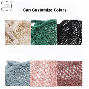 Vente en gros Sac en filet de coton réutilisable Organisateur de courses Sac en filet lavable avec logo personnalisé recyclable pour l'emballage des produits d'épicerie - Product Image 4